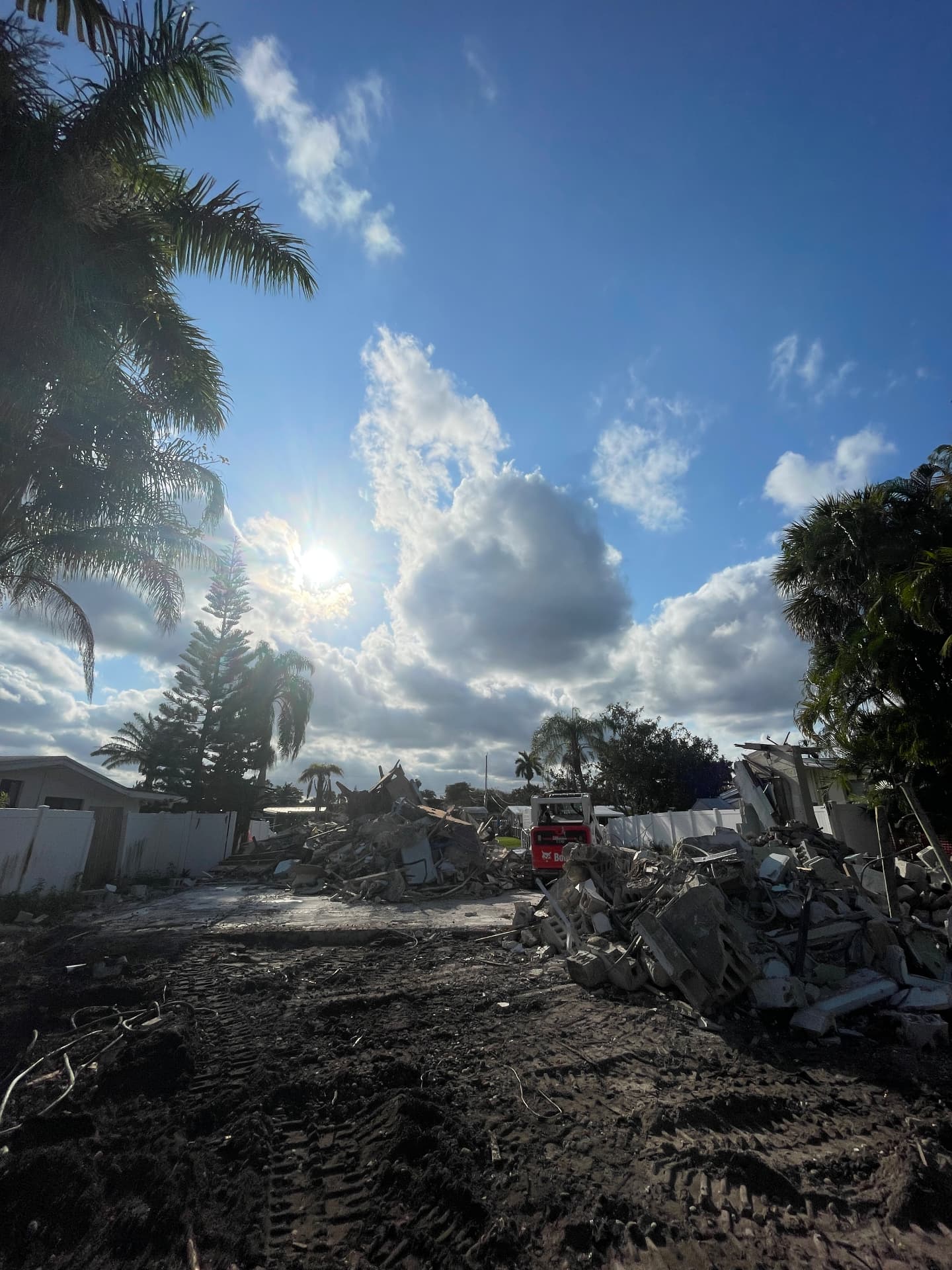 The same property after demolition, cleared down to rubble and debris